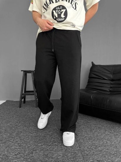 İki İplik Kumaş Baggy Alt Esofman - Siyah resmi